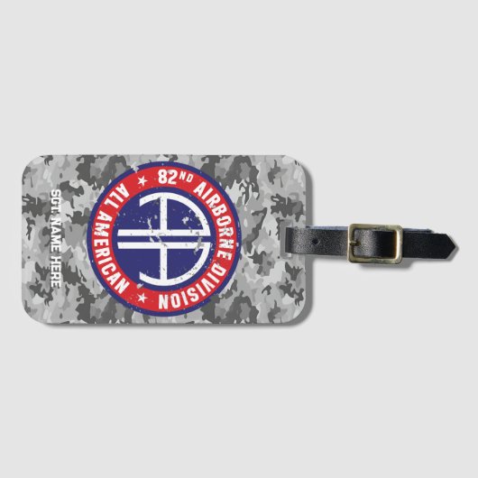 第82空挺師団すべてアメリカのパーソナル化可能 ラゲッジタグ (正面横)