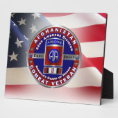 第82空挺師団アフガニスタン退役軍人 フォトプラーク (側面)