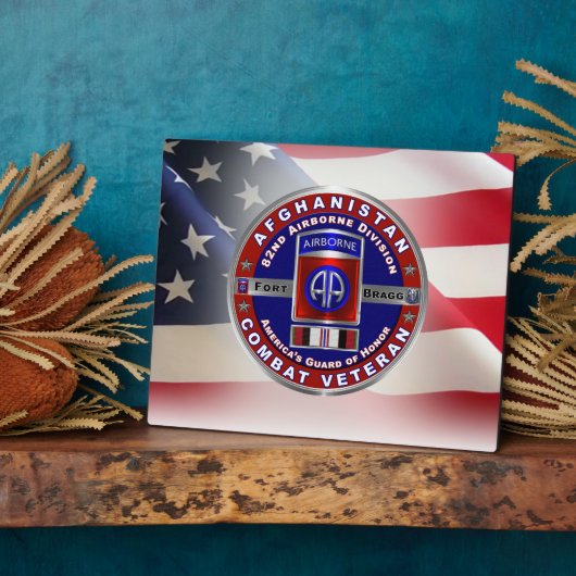 第82空挺師団アフガニスタン退役軍人 フォトプラーク (側面)