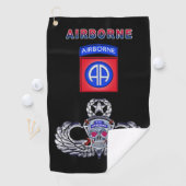 第82空挺師団シルバースカルジャンプ翼 ゴルフタオル (インサイチュ)