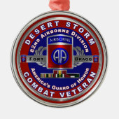 第82空挺師団デザートストーム退役軍人 メタルオーナメント (正面)