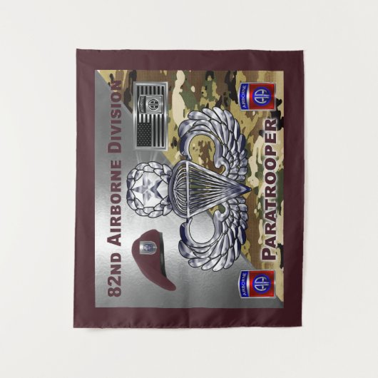 第82空挺師団パラトローパー タペストリー (正面)