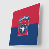 第82空挺師団旗軍隊退役軍人 スクエア壁時計 (傾斜)