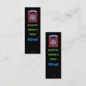 第82空挺師団退役軍人ブックスマーカー スキニー名刺 (正面/裏面)