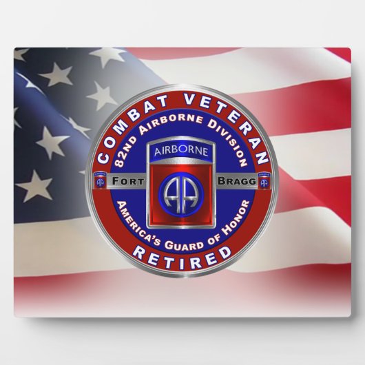 第82空挺師団退職した退役軍人 フォトプラーク (正面)