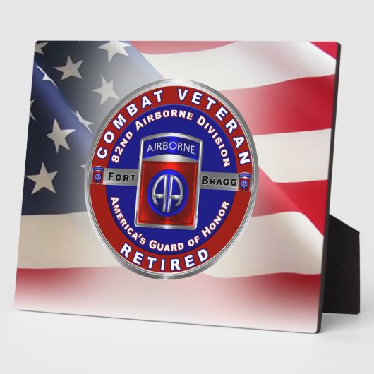 第82空挺師団退職した退役軍人 フォトプラーク (側面)