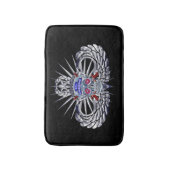 第82空挺師団「スパイクスカル」飛び跳ね翼 バスマット (正面縦)