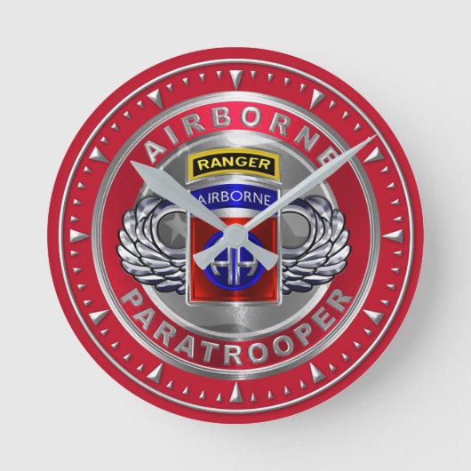 第82空挺師団 ラウンド壁時計 (正面)