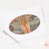 第82空挺部隊に参加 楕円形シール (封筒)