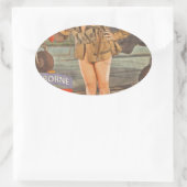 第82空挺部隊に参加 楕円形シール (バッグ)