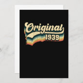 第82誕生日ギフトオリジナル男性生まれ女性1939 招待状 (正面/裏面)