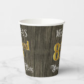 第83回バースデーパーティー – フェイク金ゴールド&ウッドフェイク・ルックス 紙コップ (左)