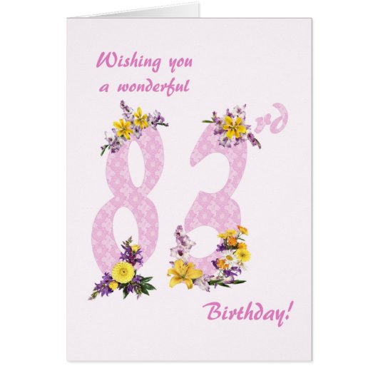 第83誕生日の花飾数 (正面)