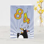 第84誕生日-ペンギンの驚きカード カード (黄色い花)