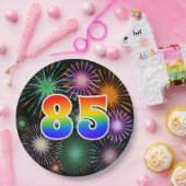 第85イベント-おもしろい,カラフルレインはっきりしたボー85 ペーパープレート (パーティー)
