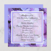 第85回バースデーパーティー招待紫紫紫陽花 招待状 (正面/裏面)