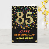 第85回花火大誕生日レインボーカラフル金ゴールド カード (黄色い花)