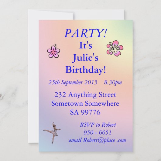 第85回誕生日パーティーの招待状 招待状 (裏面)