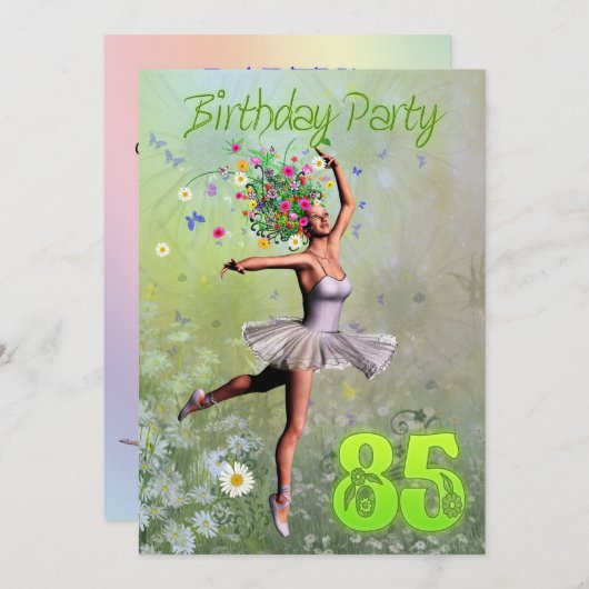 第85回誕生日パーティーの招待状 招待状 (正面/裏面)