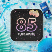第85回誕生日パーティー風船と紙吹雪 ペーパープレート (パーティー)