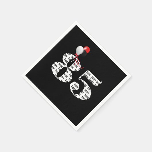 第85回誕生日パーティー風船 スタンダードカクテルナプキン (角)