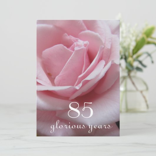 第85誕生祝い!-ピンかわいらしクローズ 招待状 (スタンド正面)