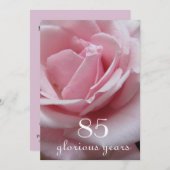 第85誕生祝い!-ピンかわいらしクローズ 招待状 (正面/裏面)