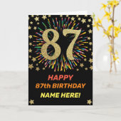 第87回花火大誕生日レインボカラフルー金ゴールド カード (黄色い花)