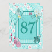 第87回誕生日パーティーの招待状 招待状 (正面/裏面)