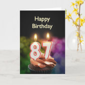 第87誕生日カード(ろうそく) カード (黄色い花)