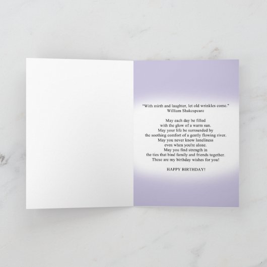 第88紫色および白い花が付いているバースデー・カード カード (内部)