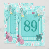 第89回バースデーパーティーの招待 招待状 (正面/裏面)