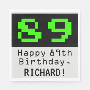 第89誕生日-ネルディ/オタク系のスタイル「89」と名前 スタンダードランチョンナプキン