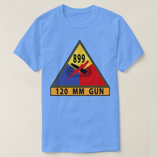 第899戦車大隊SSI w 120 MM銃名ストライプ Tシャツ (デザイン正面)