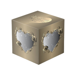 第8・19位の銅/第21位の真鍮バラハート4枚 フォトキューブ