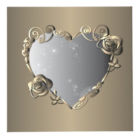 第8・19位の銅/第21位の真鍮バラハート4枚 フォトキューブ (正面)