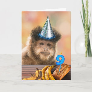 第9おもしろい誕生日カプチンモンキーバナナパン カード