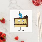 第9お誕生日ケーキ（ろうそく） スタンダードカクテルナプキン (インサイチュ)