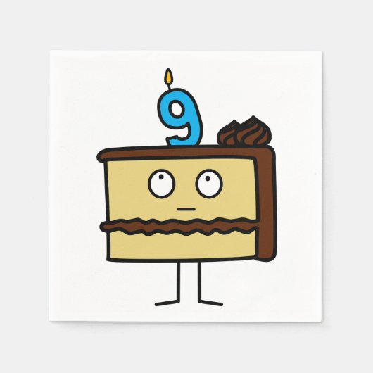 第9お誕生日ケーキ（ろうそく） スタンダードカクテルナプキン (正面)