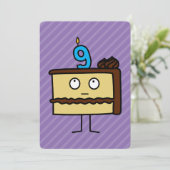 第9お誕生日ケーキ(ろうそく) 招待状 (スタンド正面)