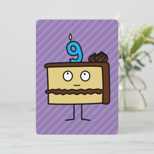 第9お誕生日ケーキ(ろうそく) 招待状 (スタンド正面)