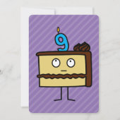 第9お誕生日ケーキ(ろうそく) 招待状 (正面)