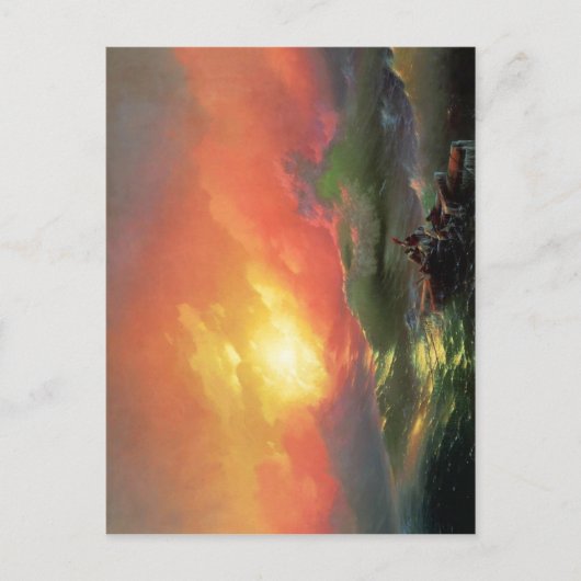 第9の波(1850)、Ivan Aivazovsky著。油 ポストカード (正面)