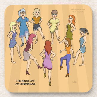 第9クリスマス(踊っている9人の女性)のコースターの日 コースター