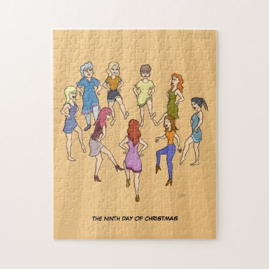 第9クリスマス(9人の女性)のジグソーパズルの日 ジグソーパズル (縦)