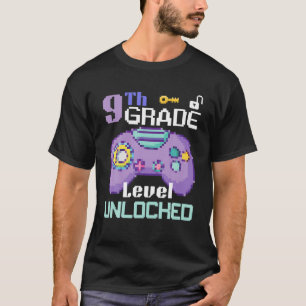 第9グレードのロック解除されたビデオゲームのピクセル制御 Tシャツ
