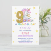 第9フローラユニコーン誕生日招待状 招待状 (スタンド正面)