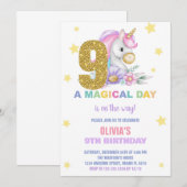 第9フローラユニコーン誕生日招待状 招待状 (正面/裏面)