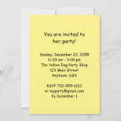 第9回バースデーパーティー，名前，黄色い犬オレンジ色の髪 招待状 (裏面)