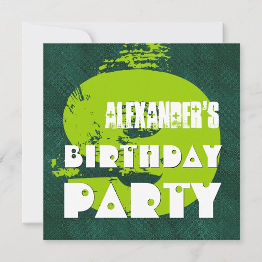 第9回誕生パーティー9年緑のドグランジット 招待状 (正面)